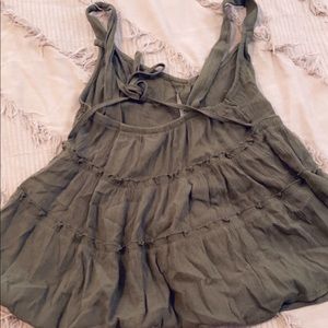 Green flowy tank top